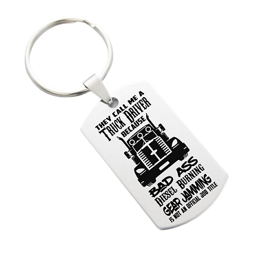 Funny Gear Jammin Truck Driver Personalized Key Chain